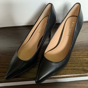 Coach Waverly black pumps with silver studs size 8.5, new, never worn. No box